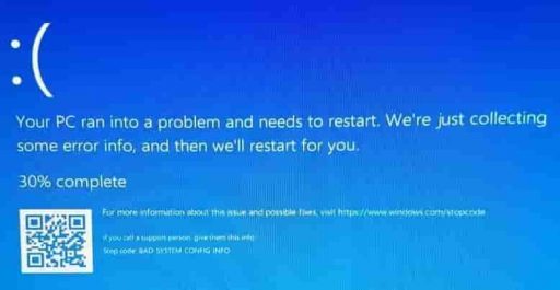 How to Fix Bad System Config Info windows 10