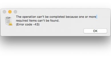 How to fix The operation can't be completed because one or more required items can't be found