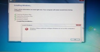 Windows Setup Could not Configure to Run on This Computer's Hardware