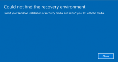 Fix Windows Could Not Find Recovery Environment